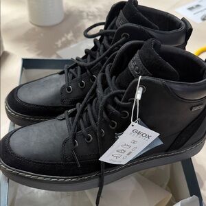 Geox Men's Black Leather Boots